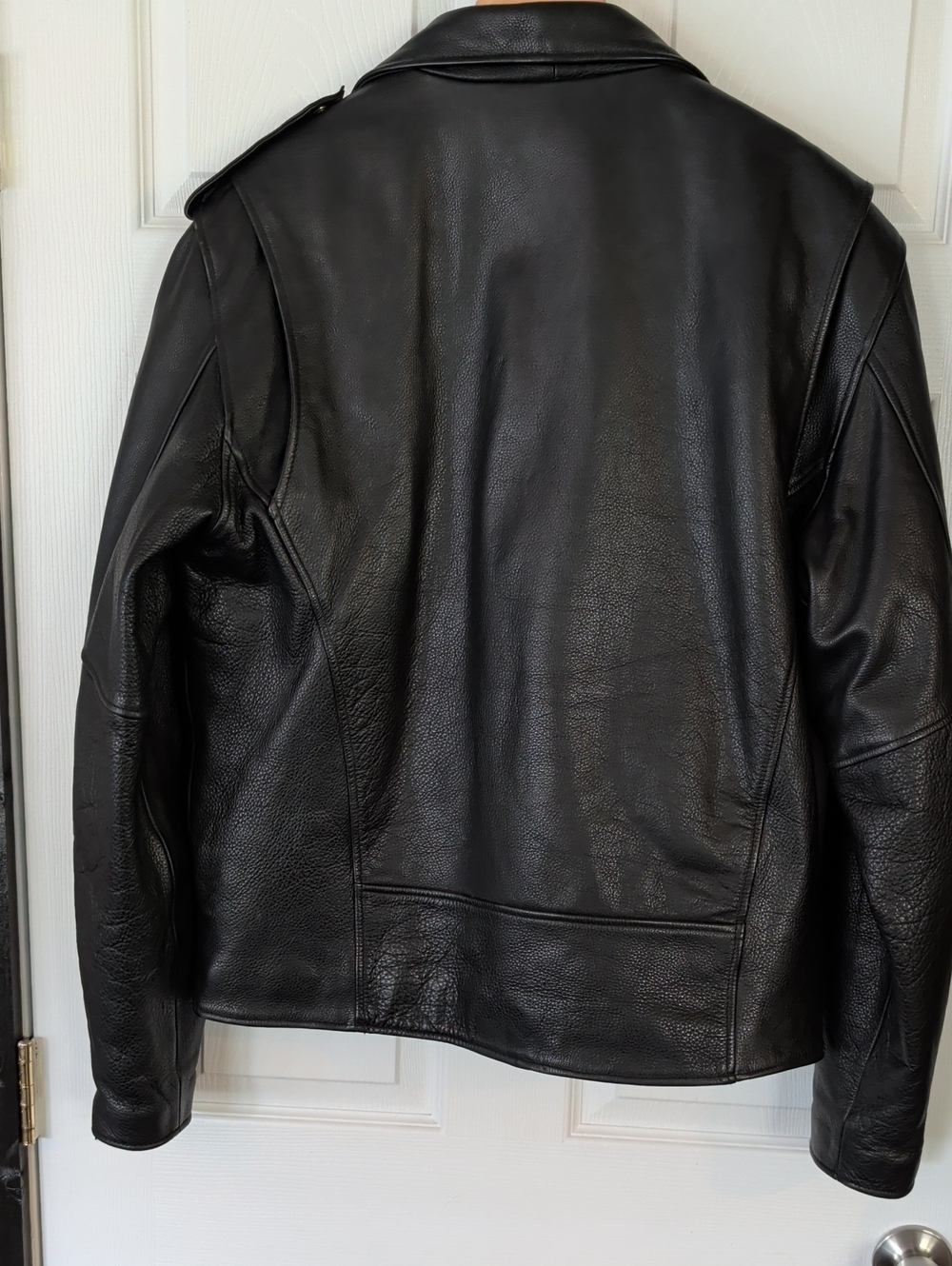 Men's Wilson’s Black Leather Motorcycle Jacket Size Large - Picture 15 of 16